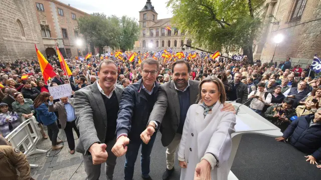 PP protesta en Toledo contra amnistía: Feijóo afirma que “será el punto final de Pedro Sánchez”