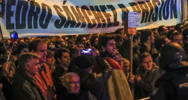 Protestas en Madrid contra el pacto PSOE-ERC y la ley de amnistía para la investidura de Sánchez