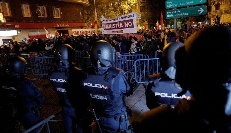 Violentas protestas en Madrid contra la posible ley de amnistía