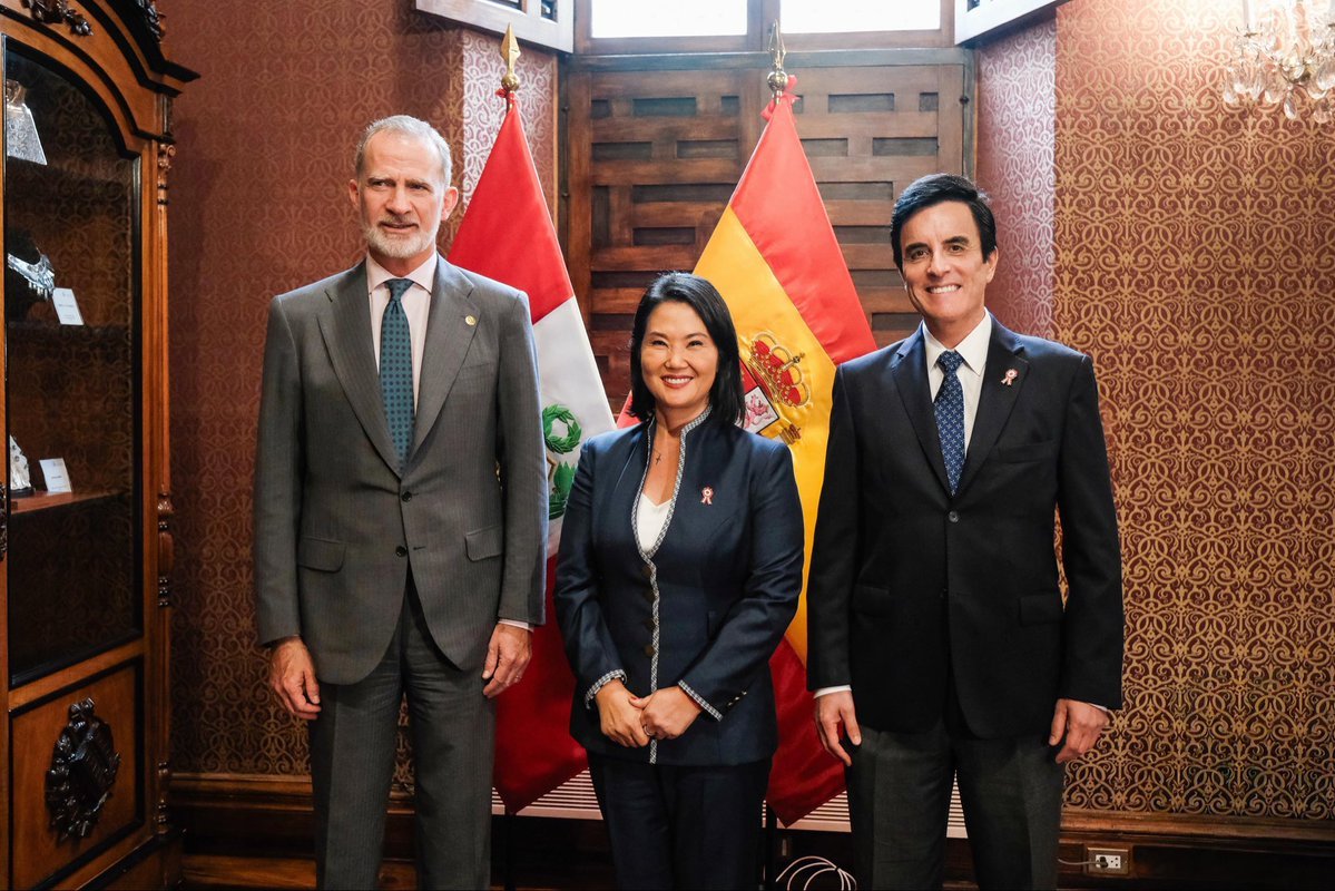 El rey de España se reúne con Keiko Fujimori y prometen a fortalecer la relación bilateral